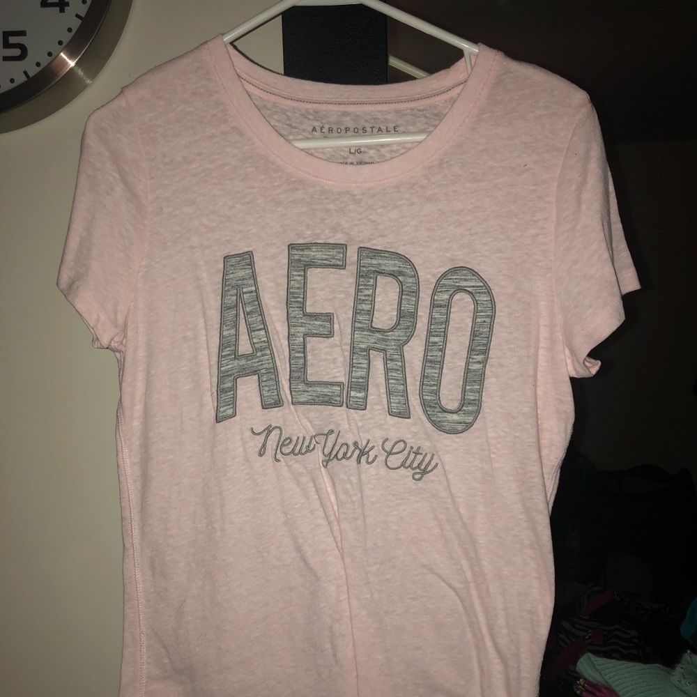 Pink with grey lettering t shirt